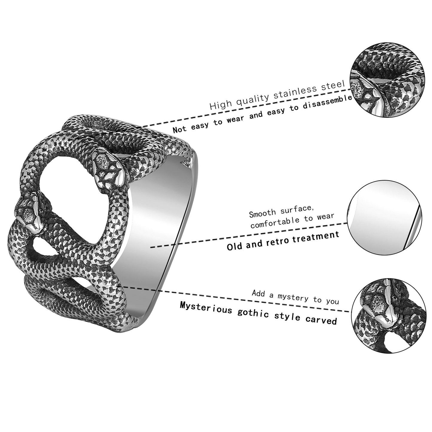 Steel Ring – Statement Hip Hop Snake Ring For Men By Planderful Everyday Genie Collection