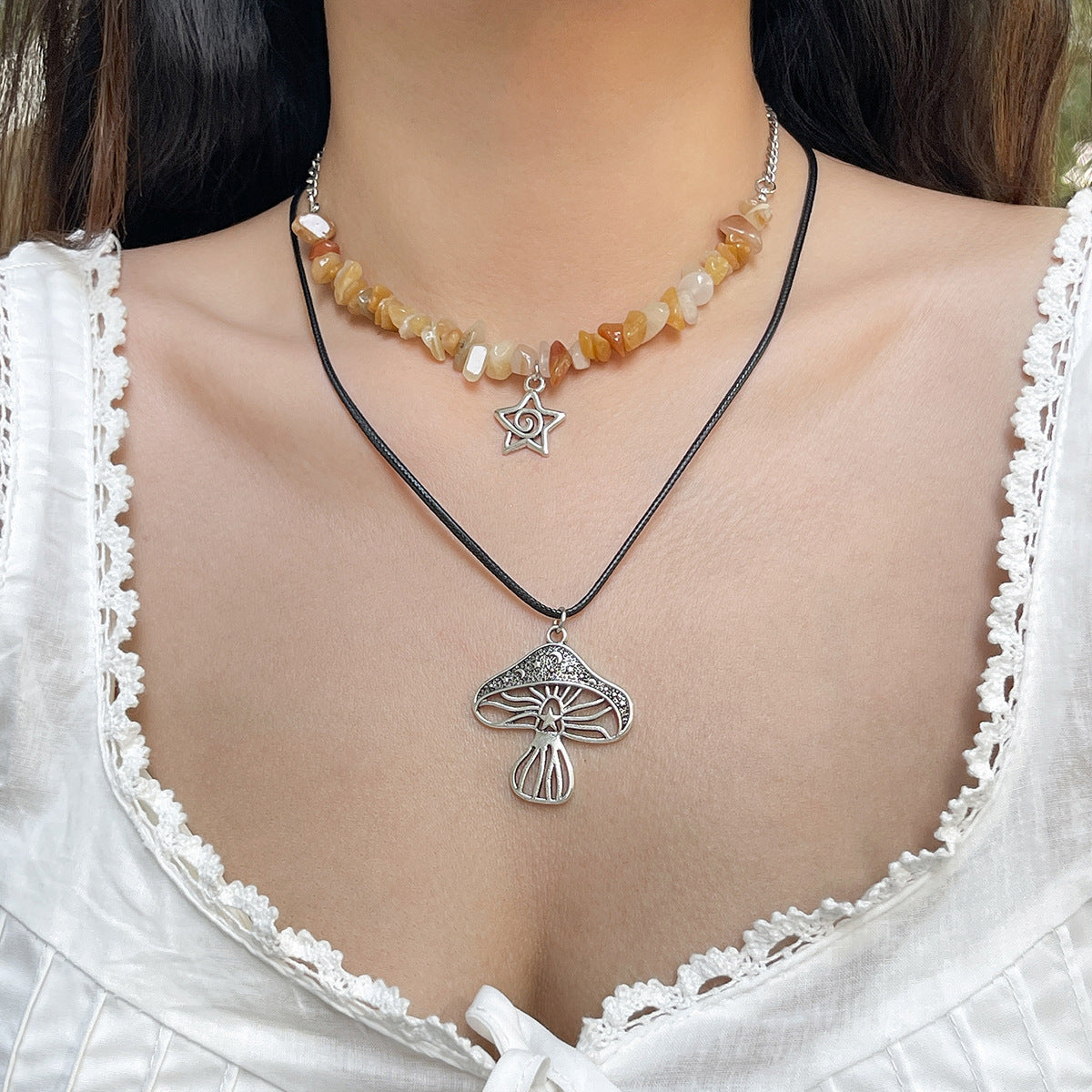 Turquoise-Style Beaded Ethnic Layered Necklace