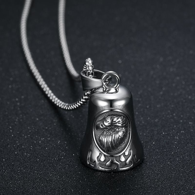 Stainless Steel Necklace - Elegant Retro Eagle Bell Pendant By Planderful For Everyday Wear
