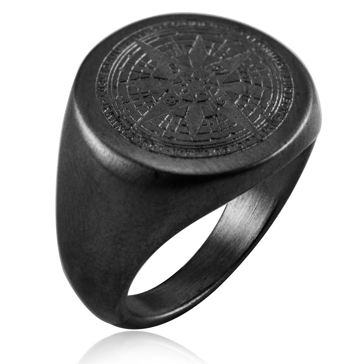 Viking Stainless Steel Ring By Planderful Everyday Genie Compass Motif Bold Design For Men