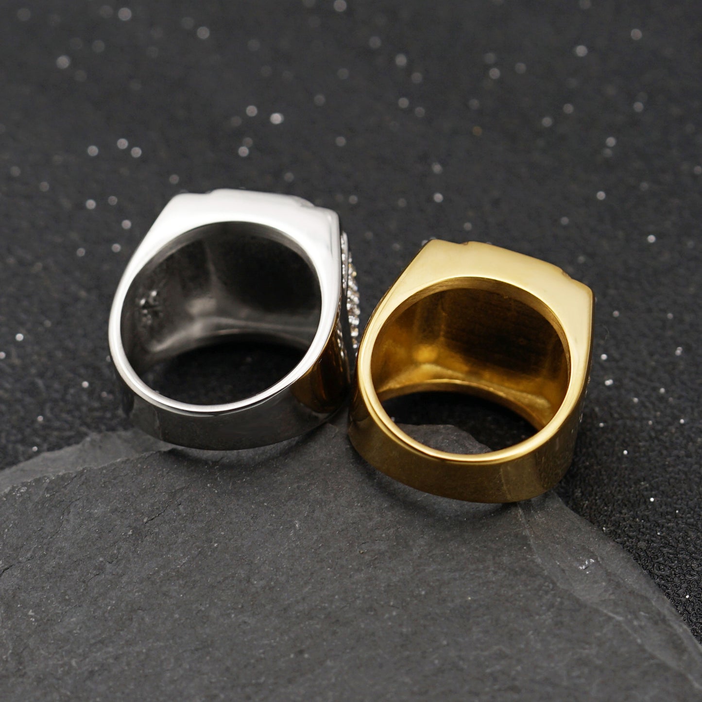 Planderful Everyday Genie Stainless Steel Zircon Ring Personalized for Men Unisex Statement Jewelry