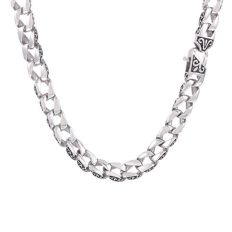 Korean Version Of Punk Style Necklace, Creative Pattern Edge Smearing Fine Titanium Steel