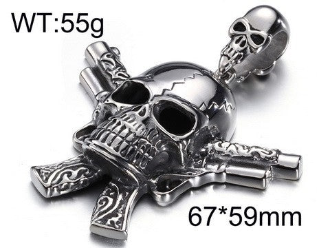 Planderful Skull Pendant Men Mechanical Pirate Necklace