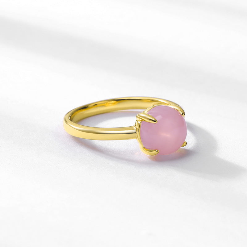 S925 Sterling Silver Colored Crystal Geometric Ring
