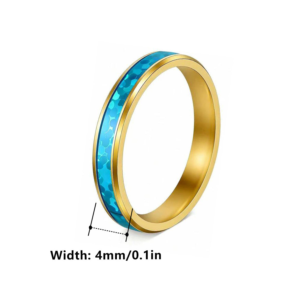 Blue Opal Rotatable Ring Stainless Steel Unisex Protection Symbol By Planderful Everyday Genie Jewelry