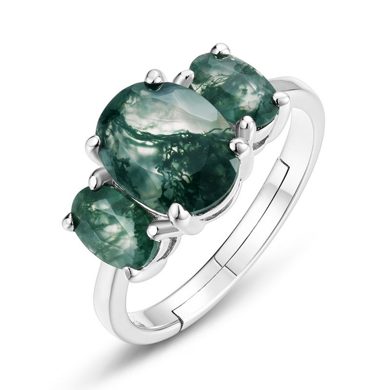 Planderful Jewelry Sterling Silver Moss Agate Ring For Everyday Luxury And Subtle Glamour