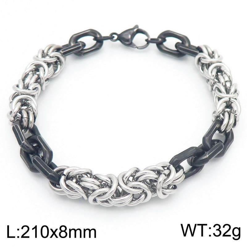 Hip-Hop Street Atmosphere Minimalist Hand-Spliced Bracelet Stainless Steel Men's