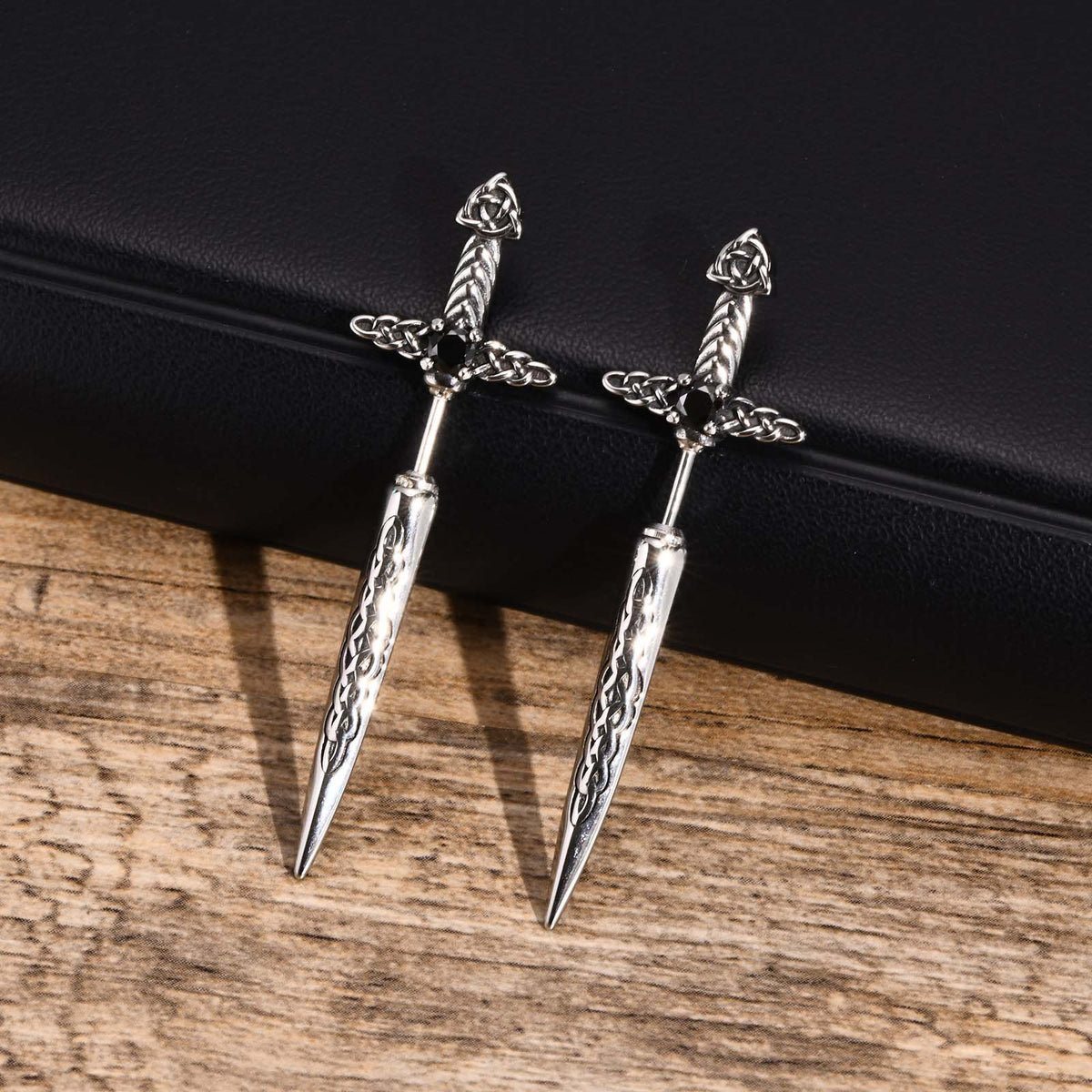 Stainless Steel Vintage Black Earrings