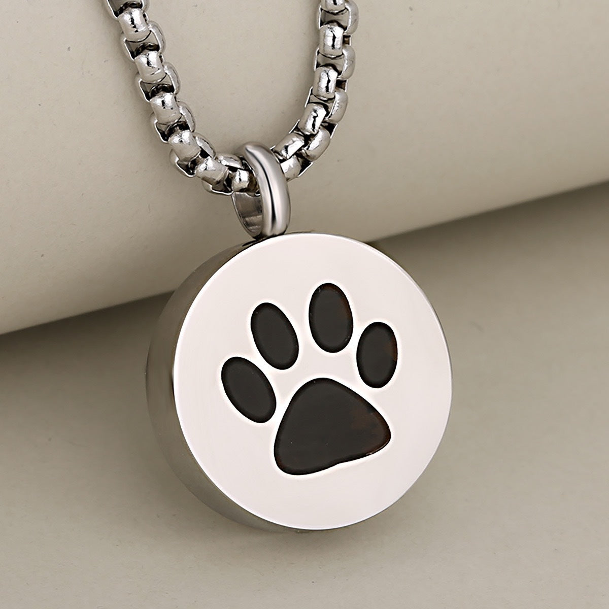 1. Planderful Pet Hair Urn Necklace Paw Prints Openable Stainless Steel Commemorative Pendant for Women