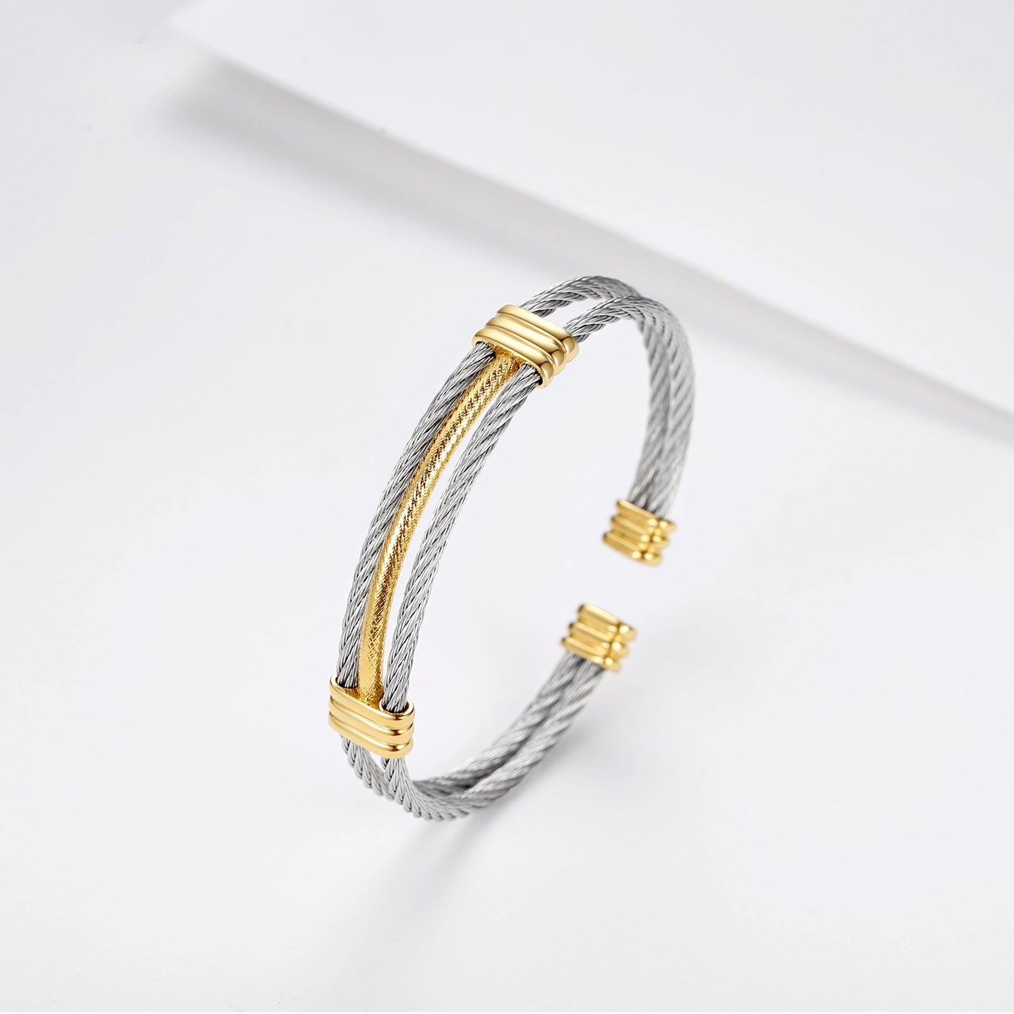 Planderful Everyday Genie 10MM Stainless Steel Braided Bracelet For Men And Women Unisex Durable Two Color Electroplated