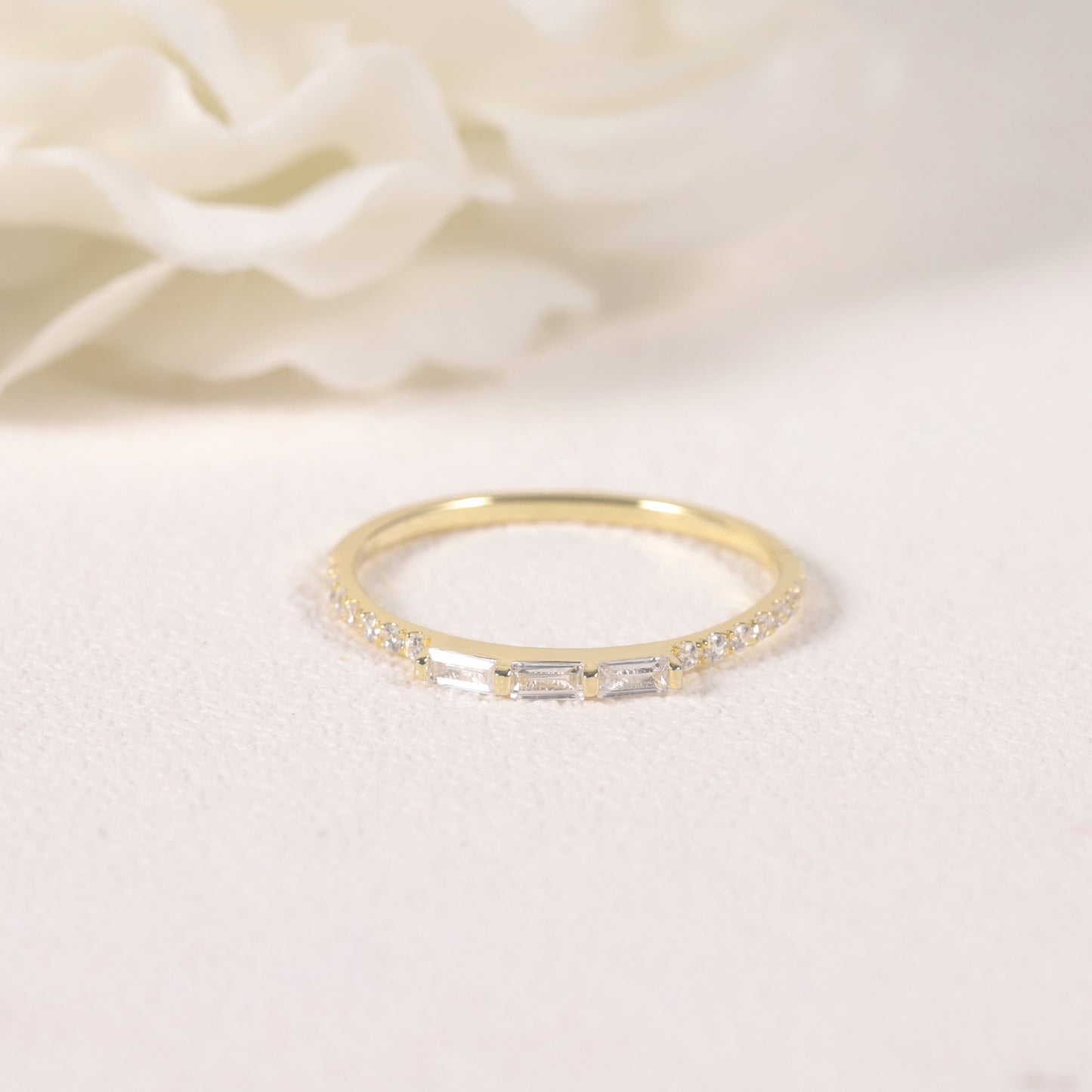 Casual Style Versatile Bag Gold Ring S925 Sterling Silver Moissanite Golden Dawn Series Ring