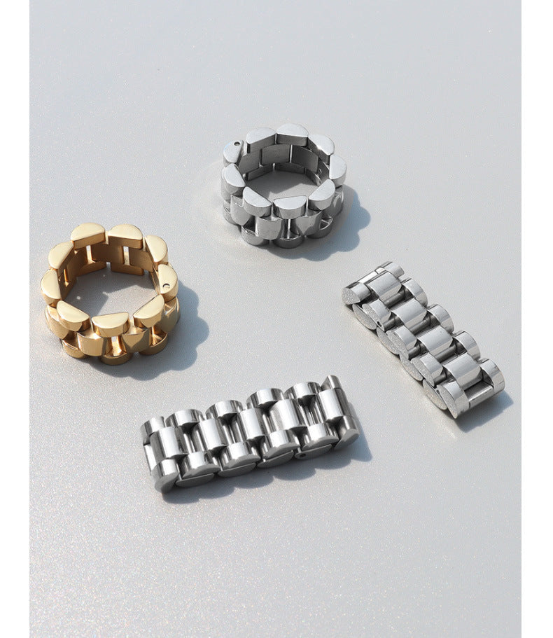 Exaggerated Labor Plus Texture Handmade Titanium Steel Ring - Versatile Index Finger Jewelry