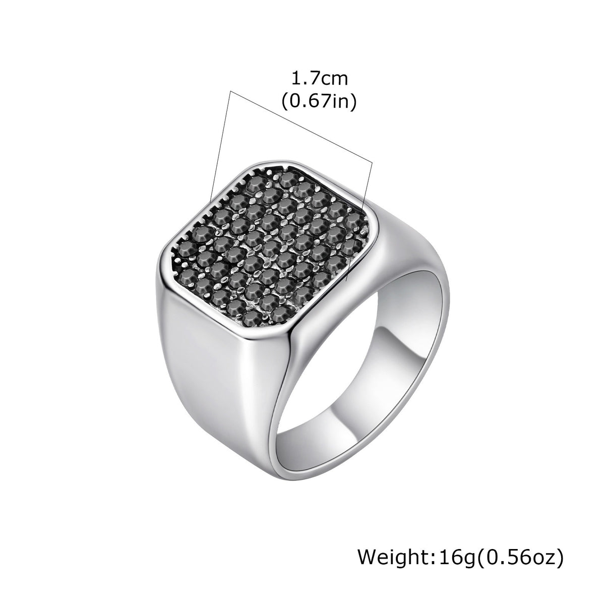 Stainless Steel Ring With Gray Zircon – Nightclub Hip Hop Hiphop