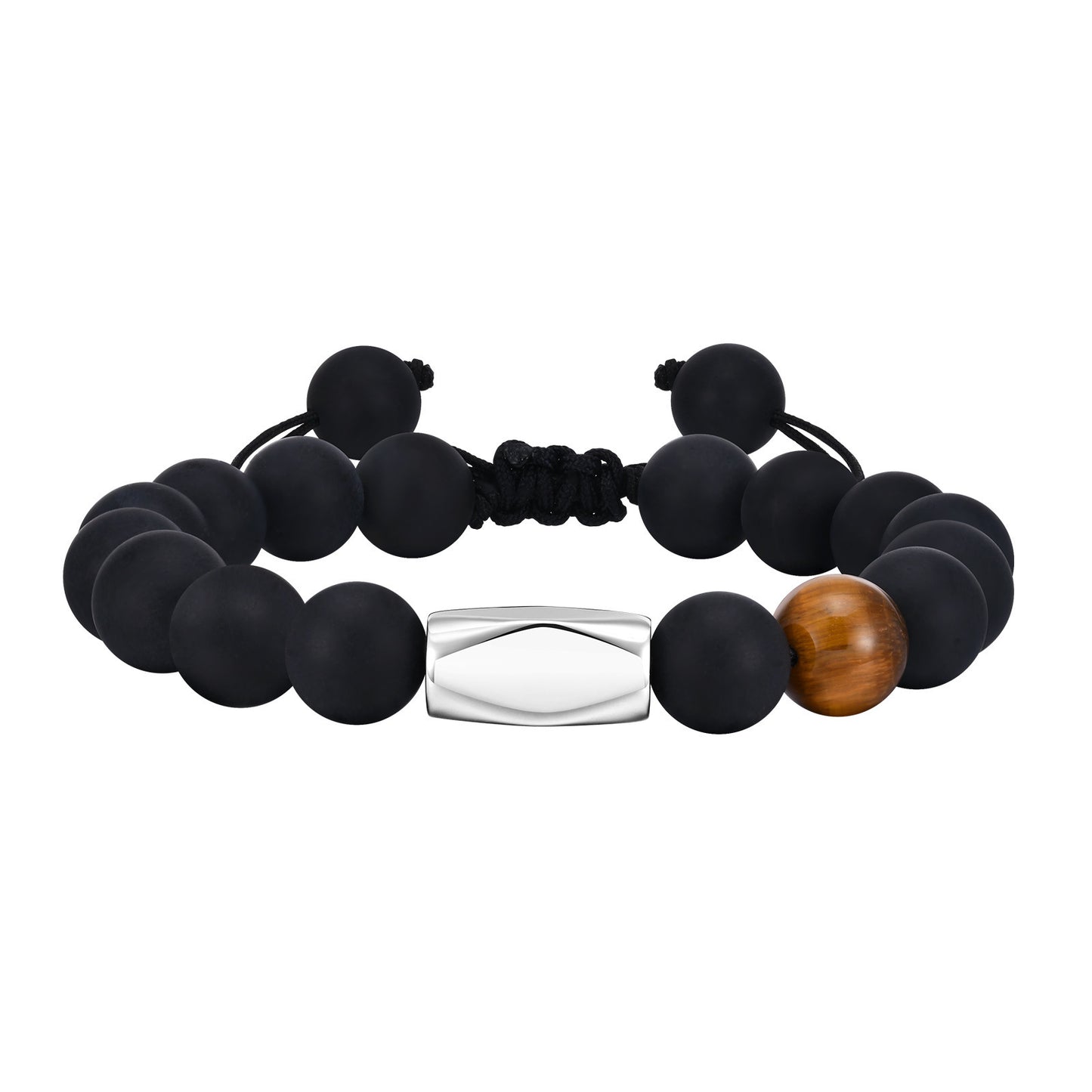 Adjustable Stainless Steel Accessories Matte Agate Tiger's Eye Bracelet Men's Jewelry