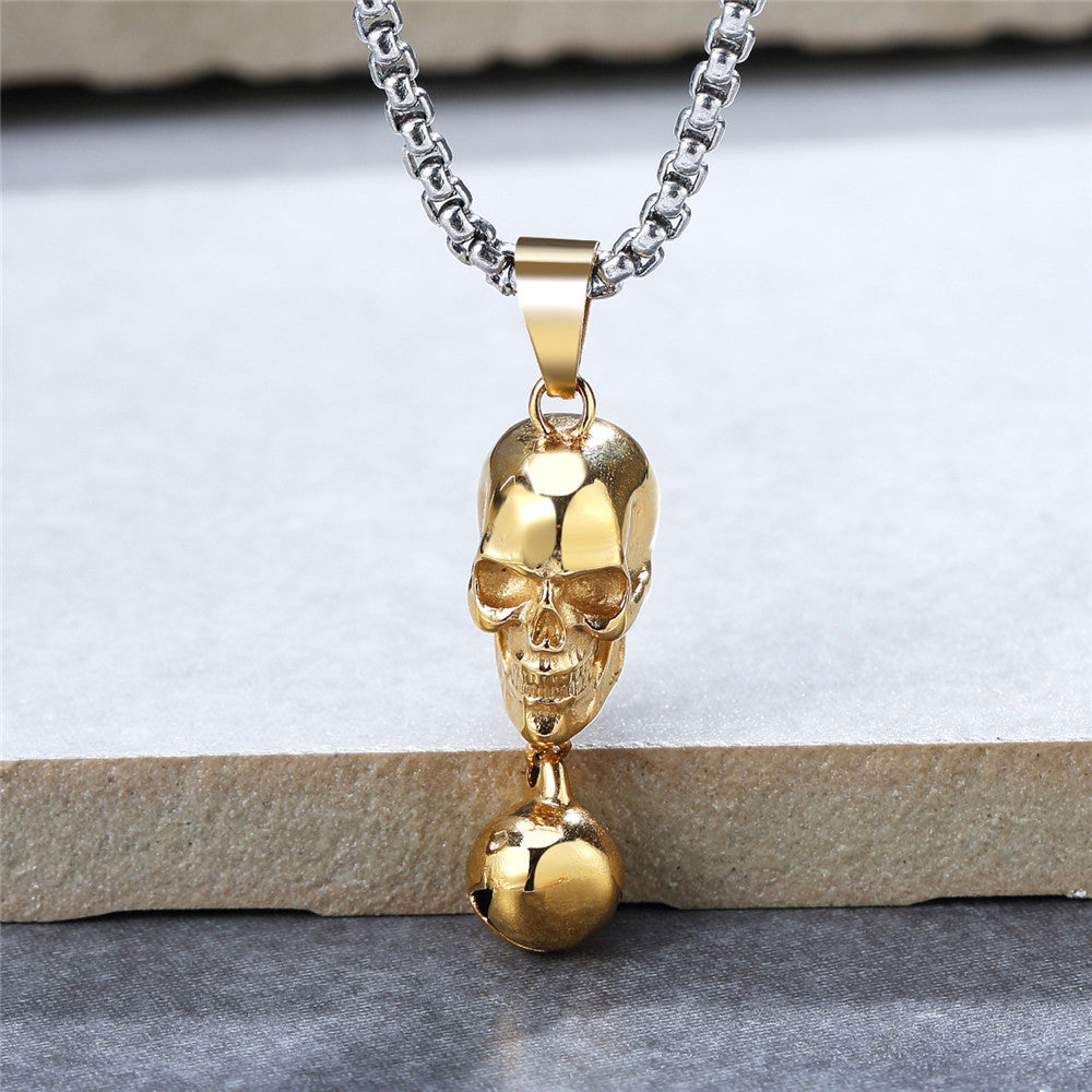 Planderful Skull Pendant Necklace For Men And Unisex Retro Punk Rock Durable Titanium Steel Protection Statement