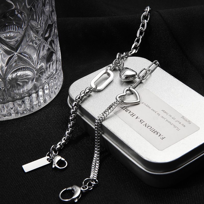 Planderful Jewelry Titanium Steel Magnetic Couple Bracelet For Love And Unity Gift