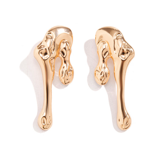 Lava Geometry Liquid Metal Droplet Earrings from Vienna Verve Collection