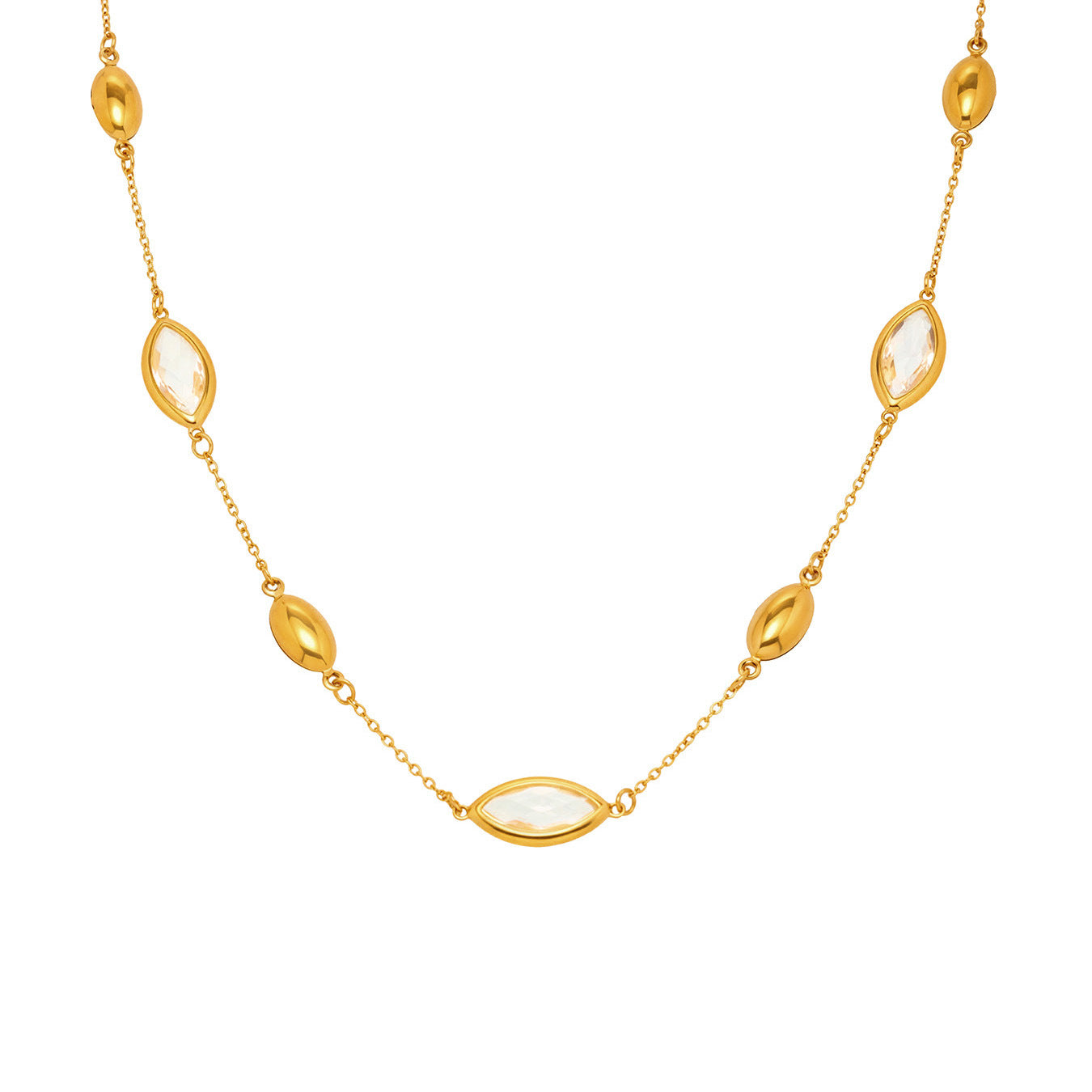 Planderful Translucent Glass Clavicle Necklace For Women