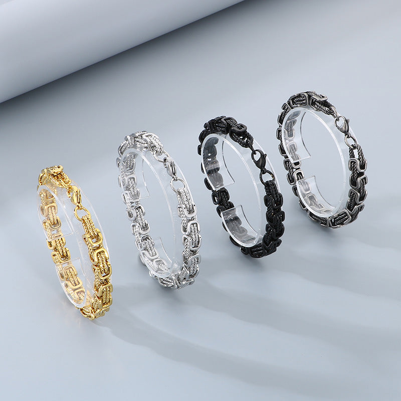 Planderful Hip Hop Personalized Mens Steel Bracelet