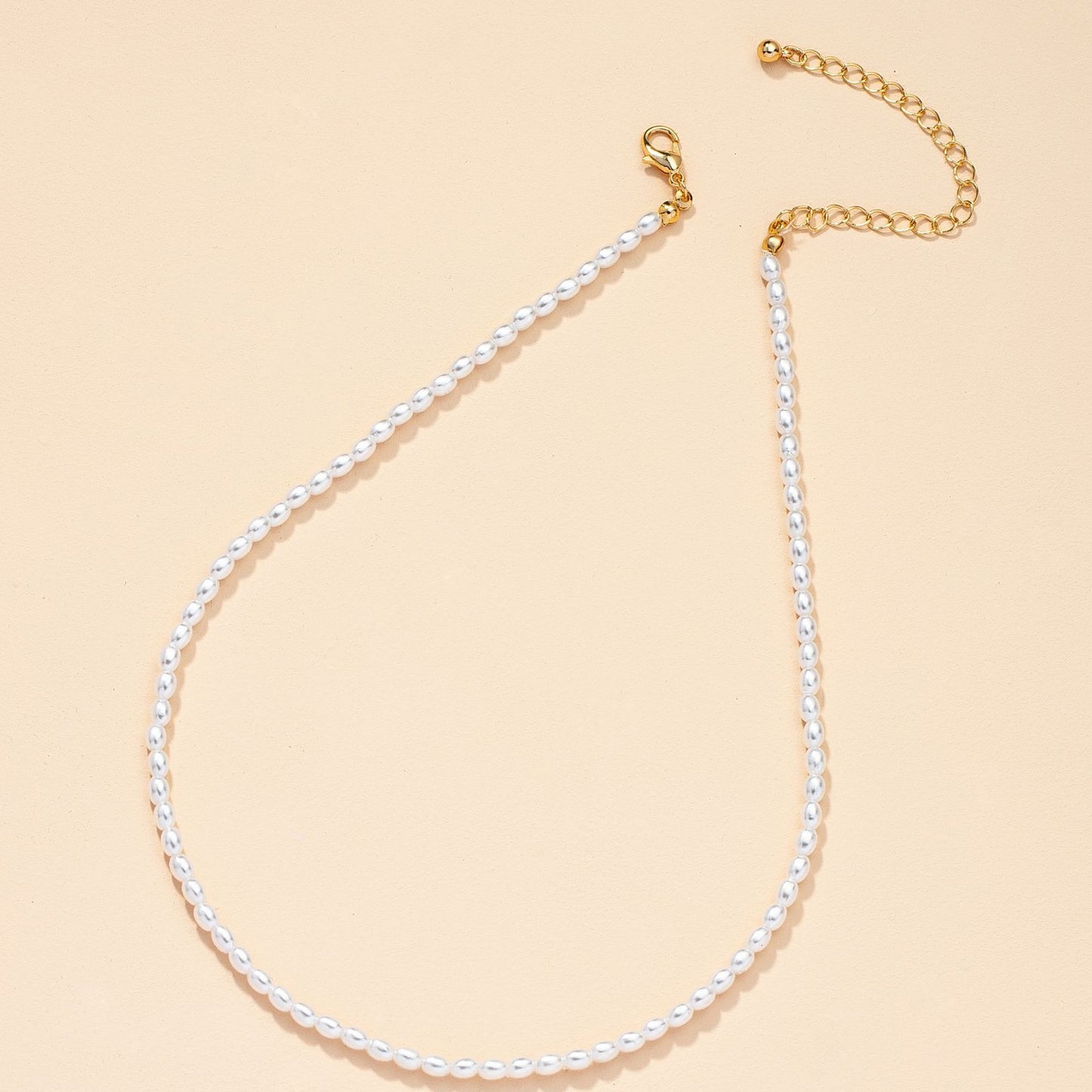 European and American Retro Pearl Necklace with Irregular Charms and Cross Pendant