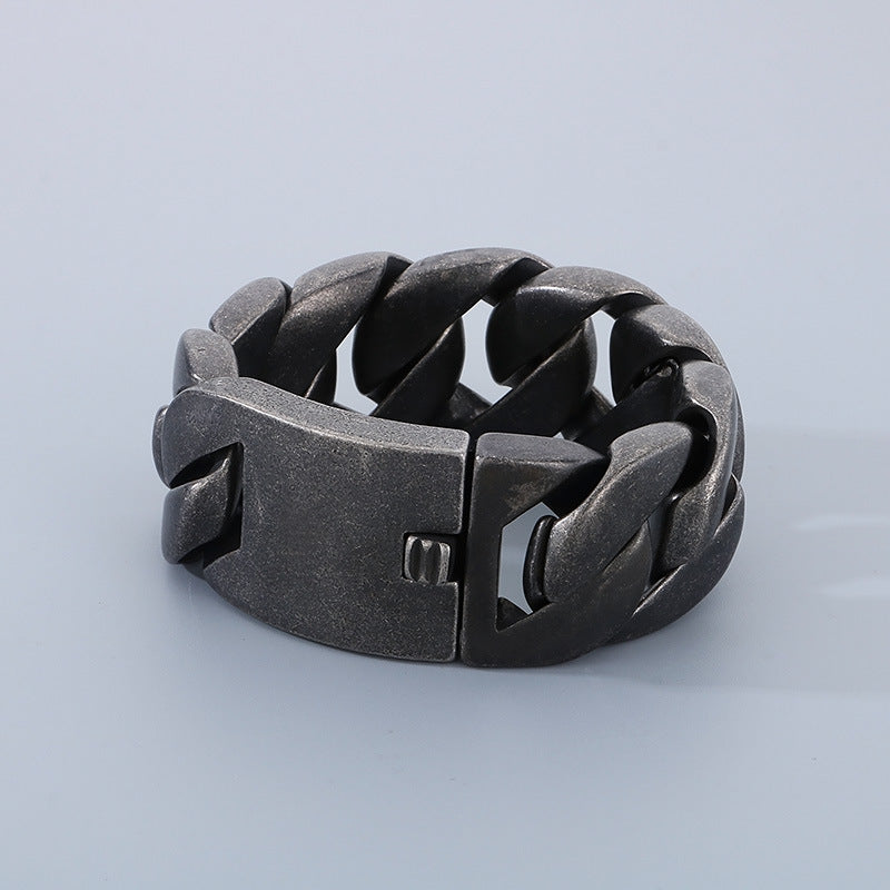 Planderful Wide Cuban Chain Bracelet For Men Titanium Steel