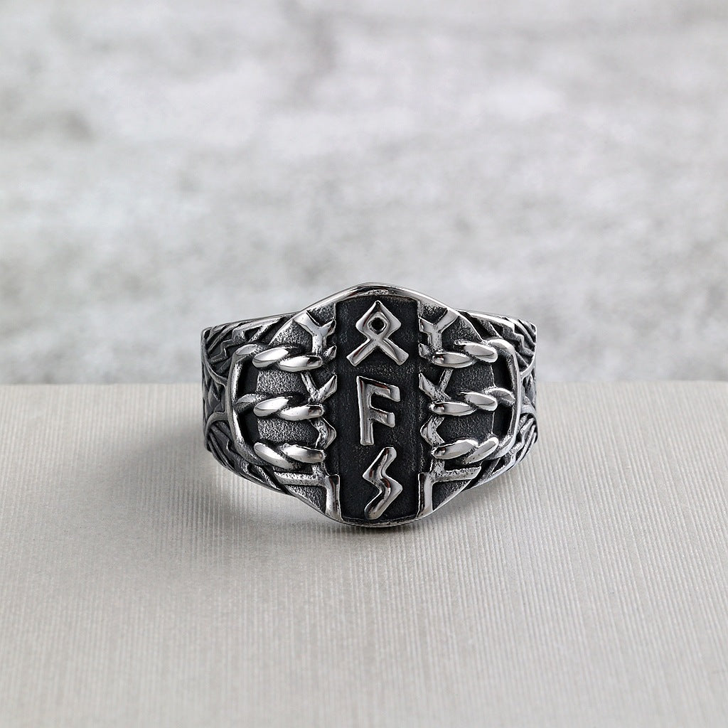 Vintage Viking Stainless Steel Men's Ring