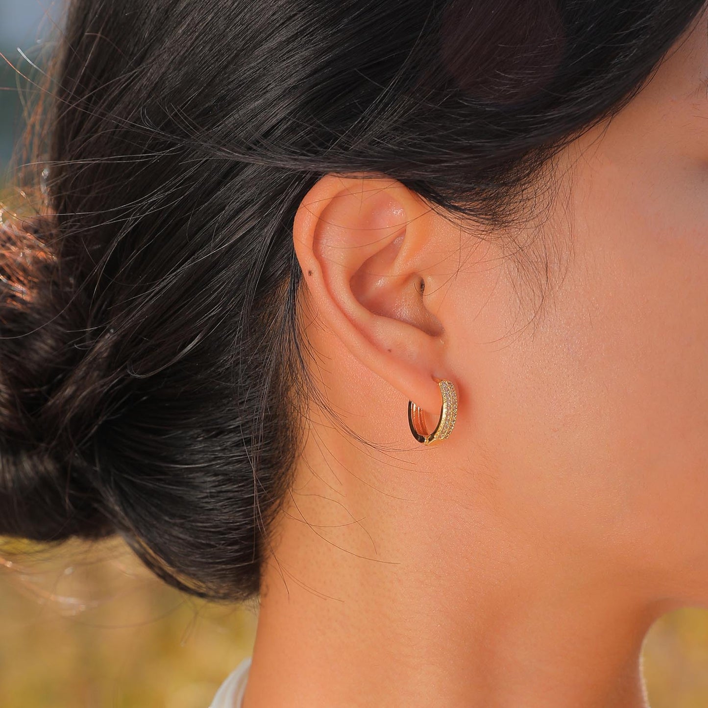 Fashion Personalized Women's Zircon Earrings 18K Gold