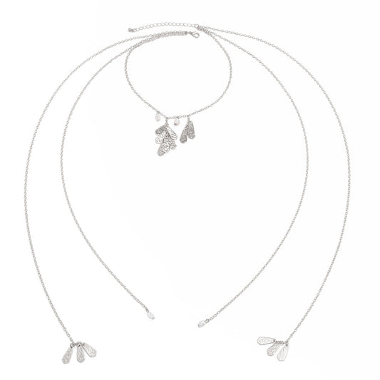 Hammered Pendant & Pearl-Style Tassel Necklace