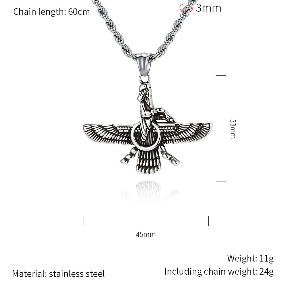 Faravahar Necklace Planderful Steel Pendant Zoroastrian