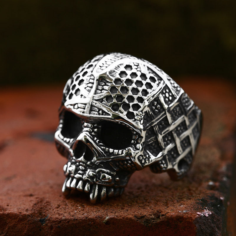 Punk Skull Titanium Steel Ring for Men - Wholesale European and American Hip Hop Style