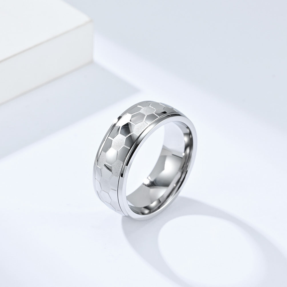 Planderful Football Ring For Fans World Cup Souvenir Titanium Steel Commemorative Ring Size 8 9 10 11 12 13