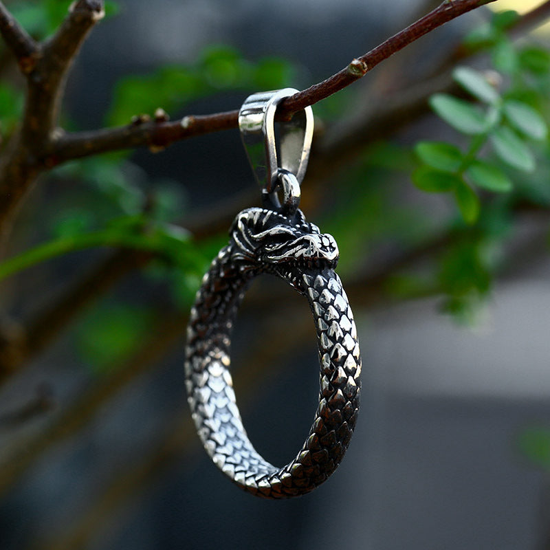 Retro Dragon-Shaped Titanium Steel Pendant for Men - Wholesale Cross-Border Stainless Steel Jewelry