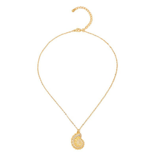 Summer Conch Shell Metal Necklace Pendant - Stylish Vacation Jewelry