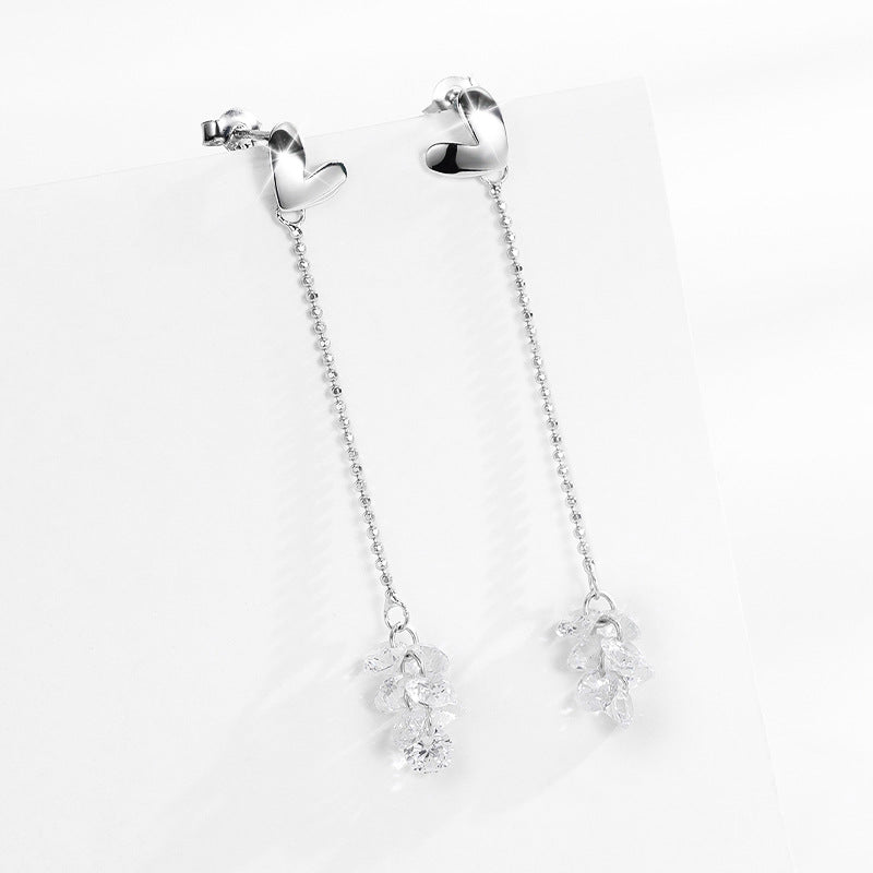 Minimalist Heart 925 Sterling Silver Earrings