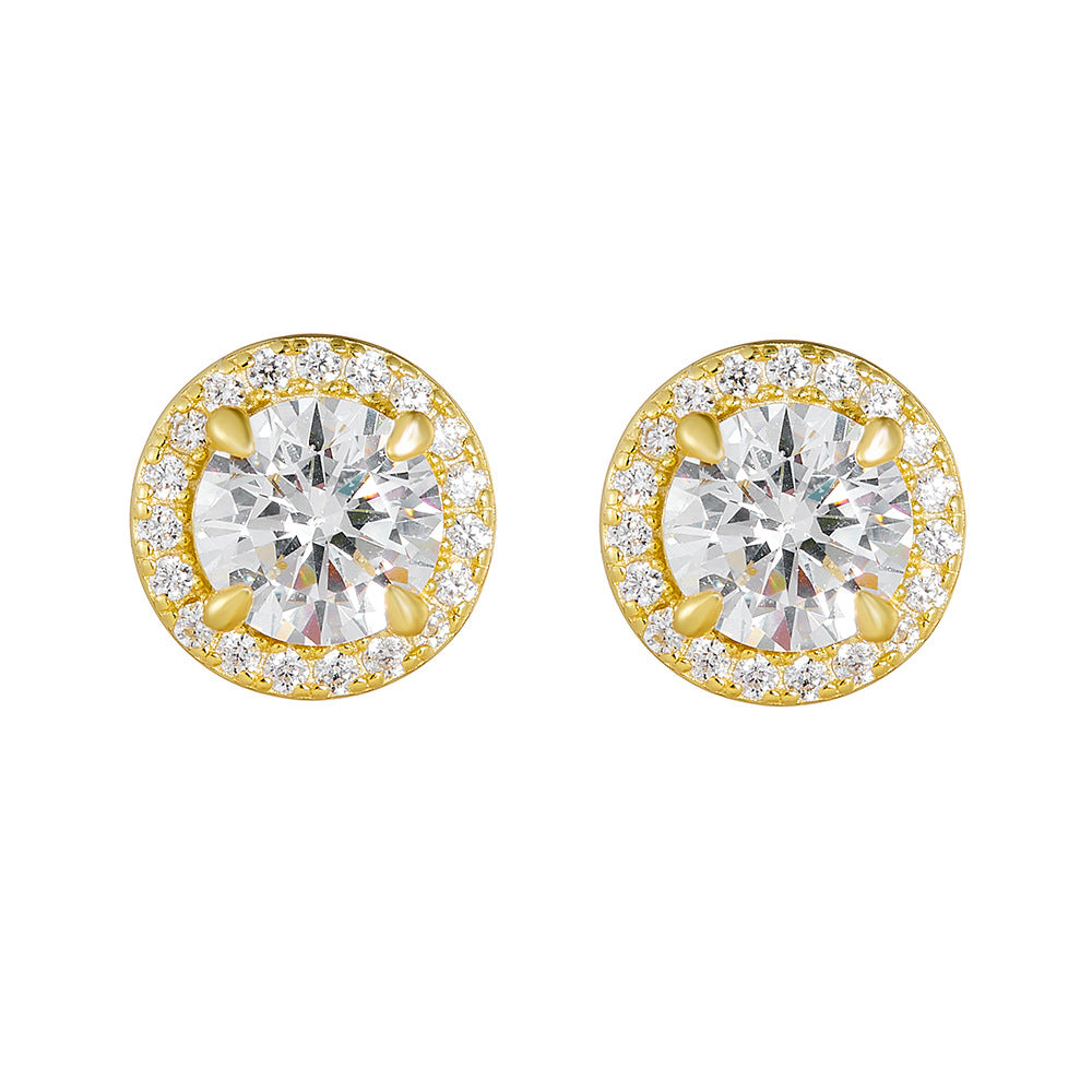 European and American S925 Sterling Silver Zircon Earrings