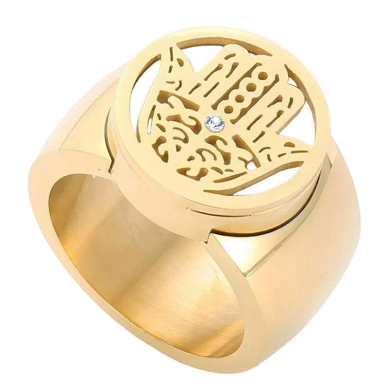 Fatima Hand Hollow Fritillary Bottom Wide Edition Ring Tree Of Life Roman Scale
