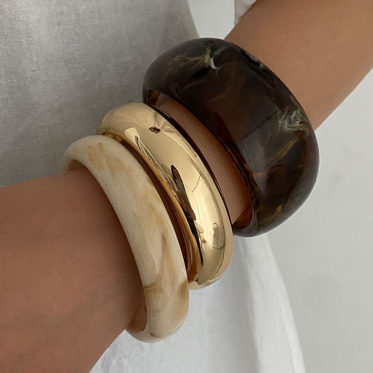 Retro Maillard Style Bracelet Cold Metal Smudge Bracelet