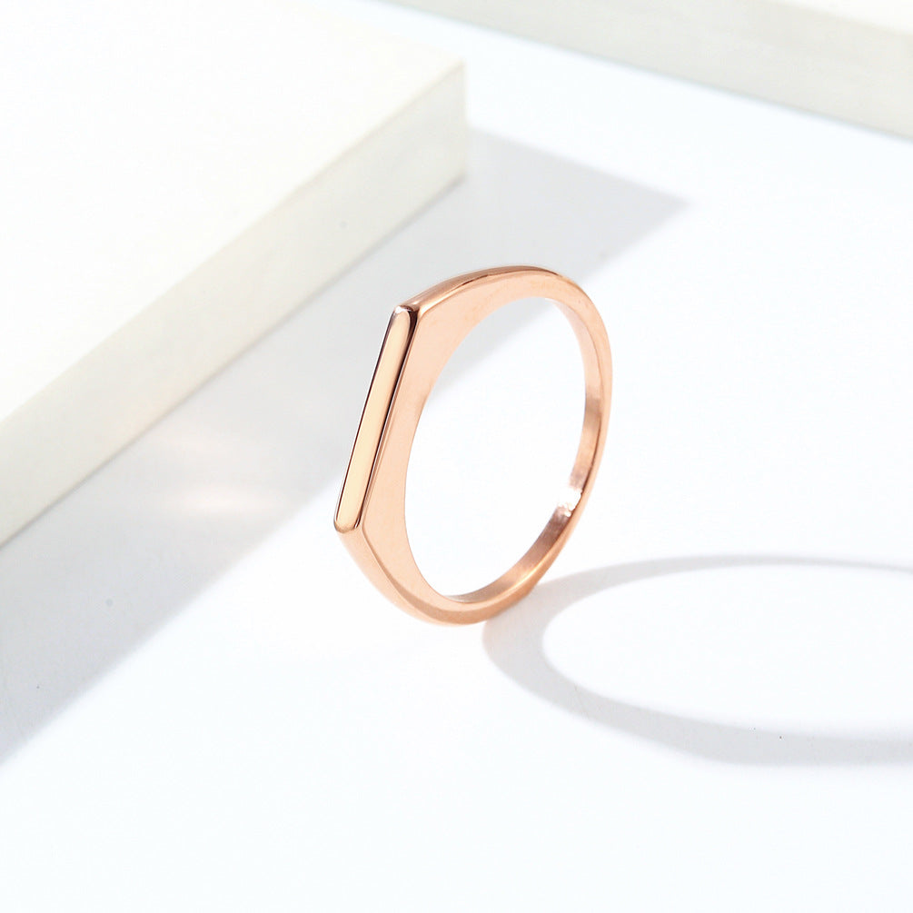 INS Cold Wind Simple Small Glossy Stainless Steel Women's Tail Ring Jewelry Wholesale