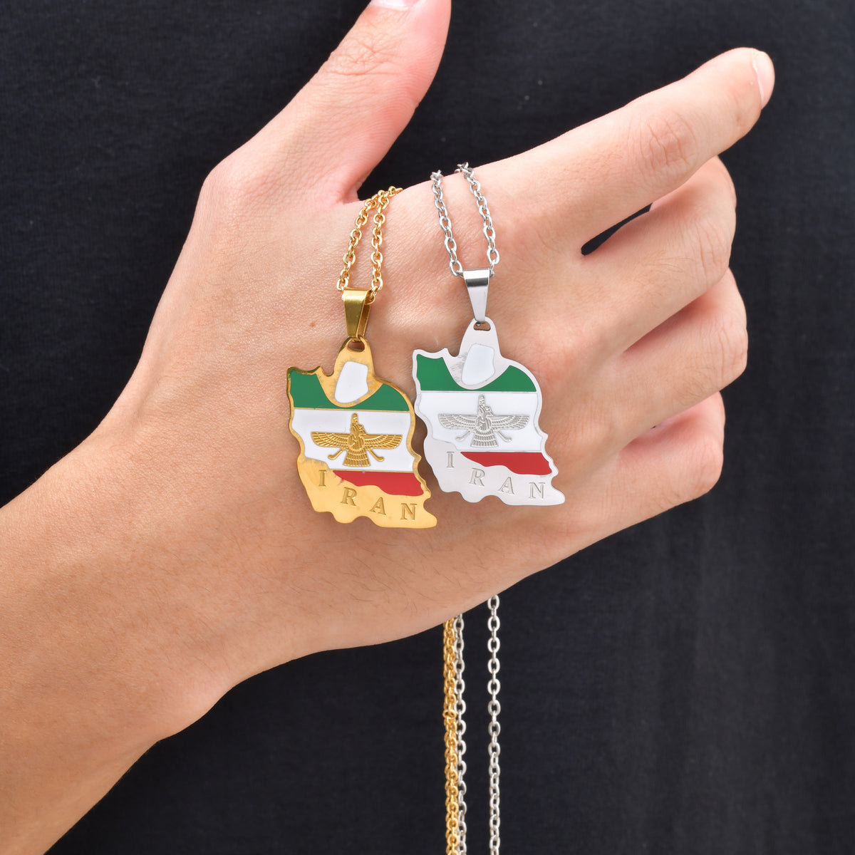 Supply Iran Map Stainless Steel Pendant Unisex
