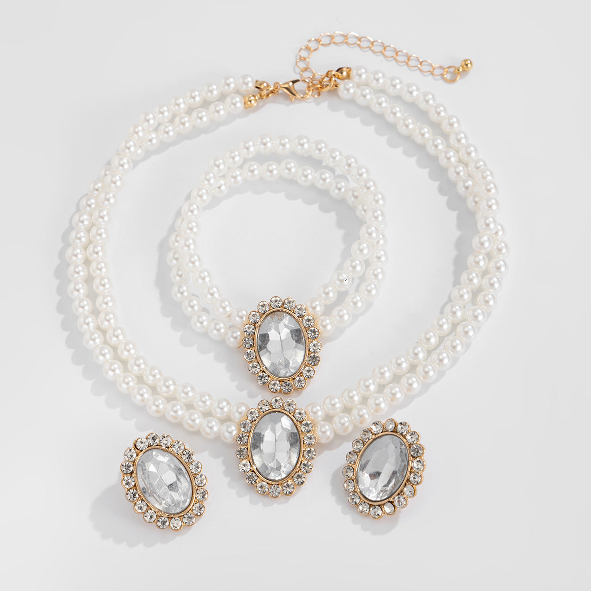 Planderful Vienna Verve Collection – Elegant Retro Pearl and Zircon Jewelry Set