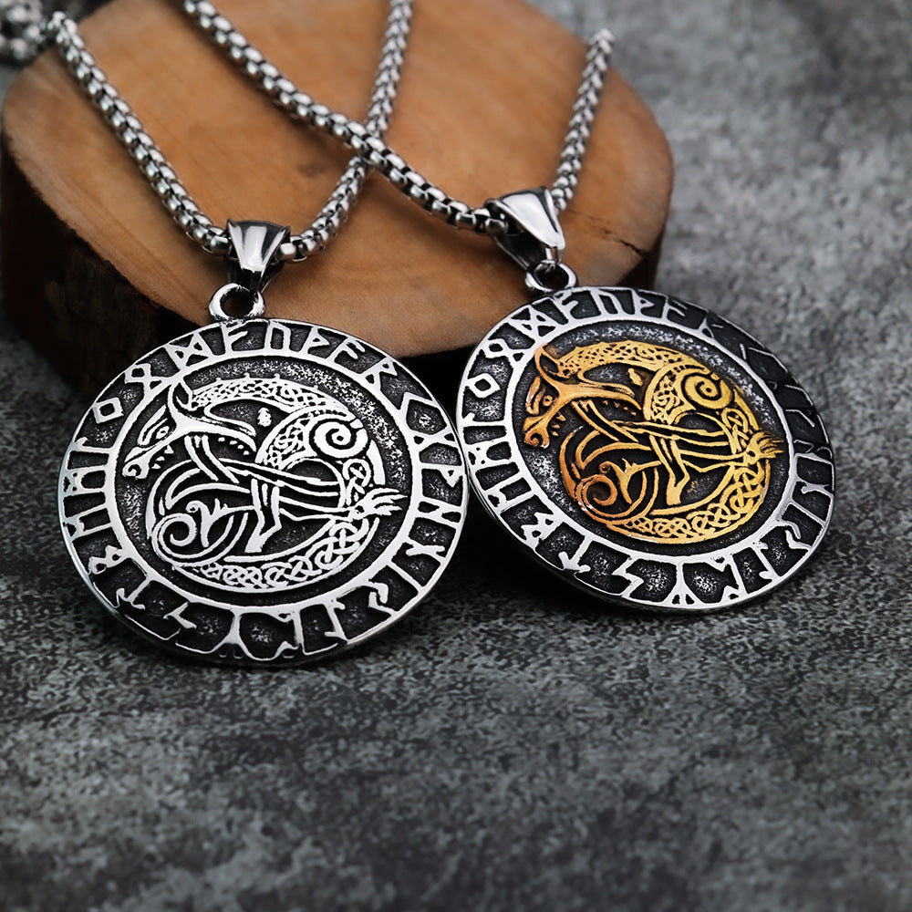 European And American Style Retro Steel Gold Tag Pendant For Men