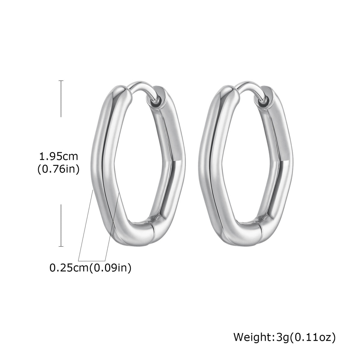 Sculpted Geometric Hinged Hoop Earrings