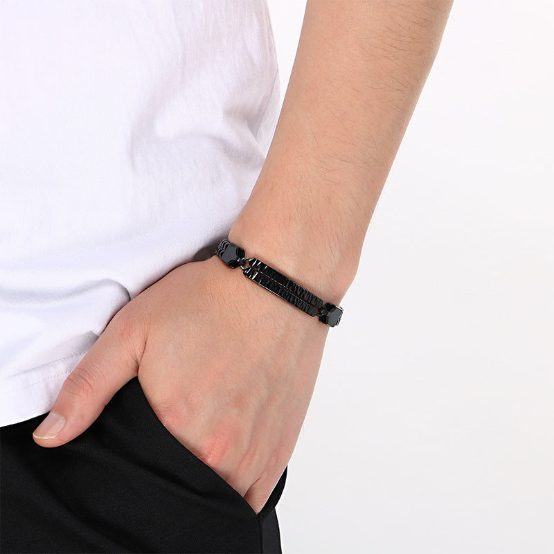 Buckle – One-Word Curved Brand Layered Keel Chain Bracelet