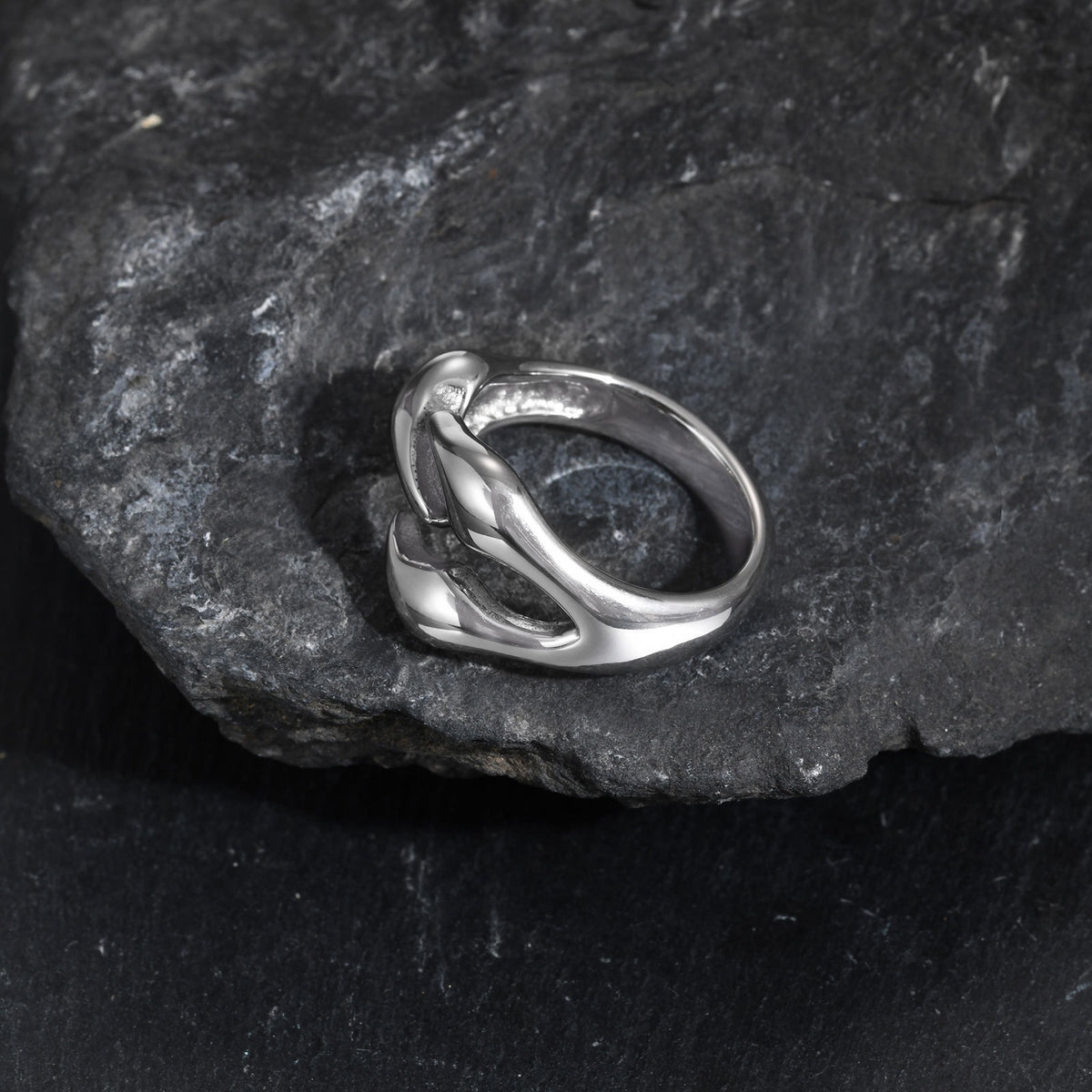 Titanium Steel – Stainless Steel Irregular Geometric Ring – Men's