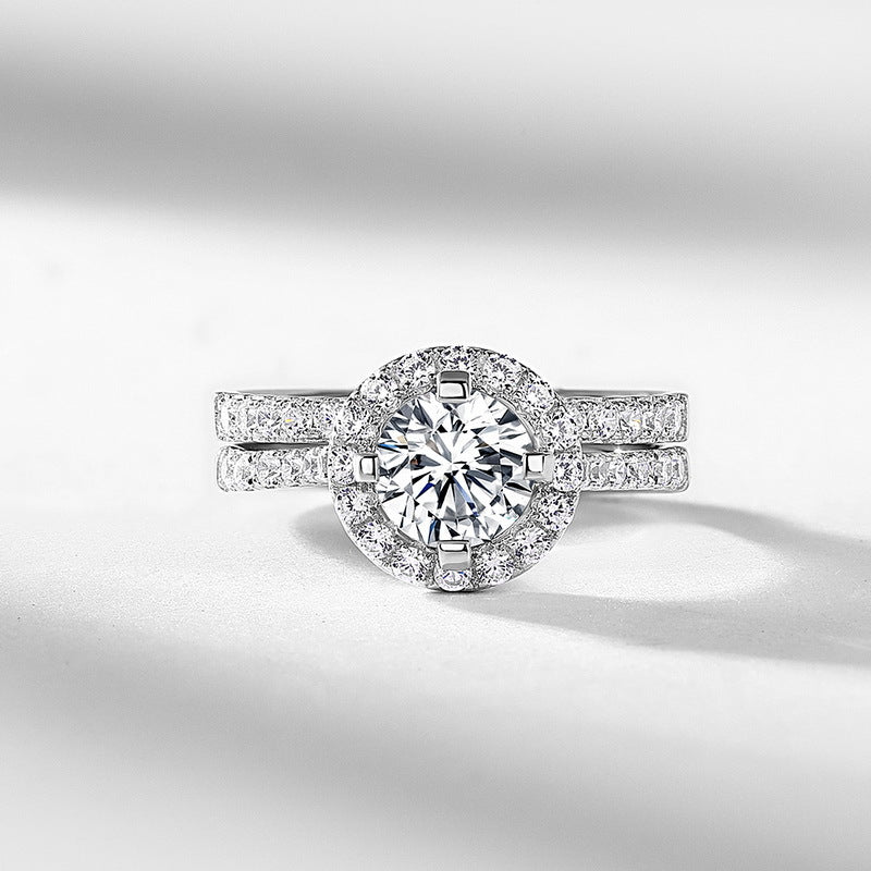 Planderful Moissanite Ring – Cross-Border Popular Egg-Shaped Silver Jewelry