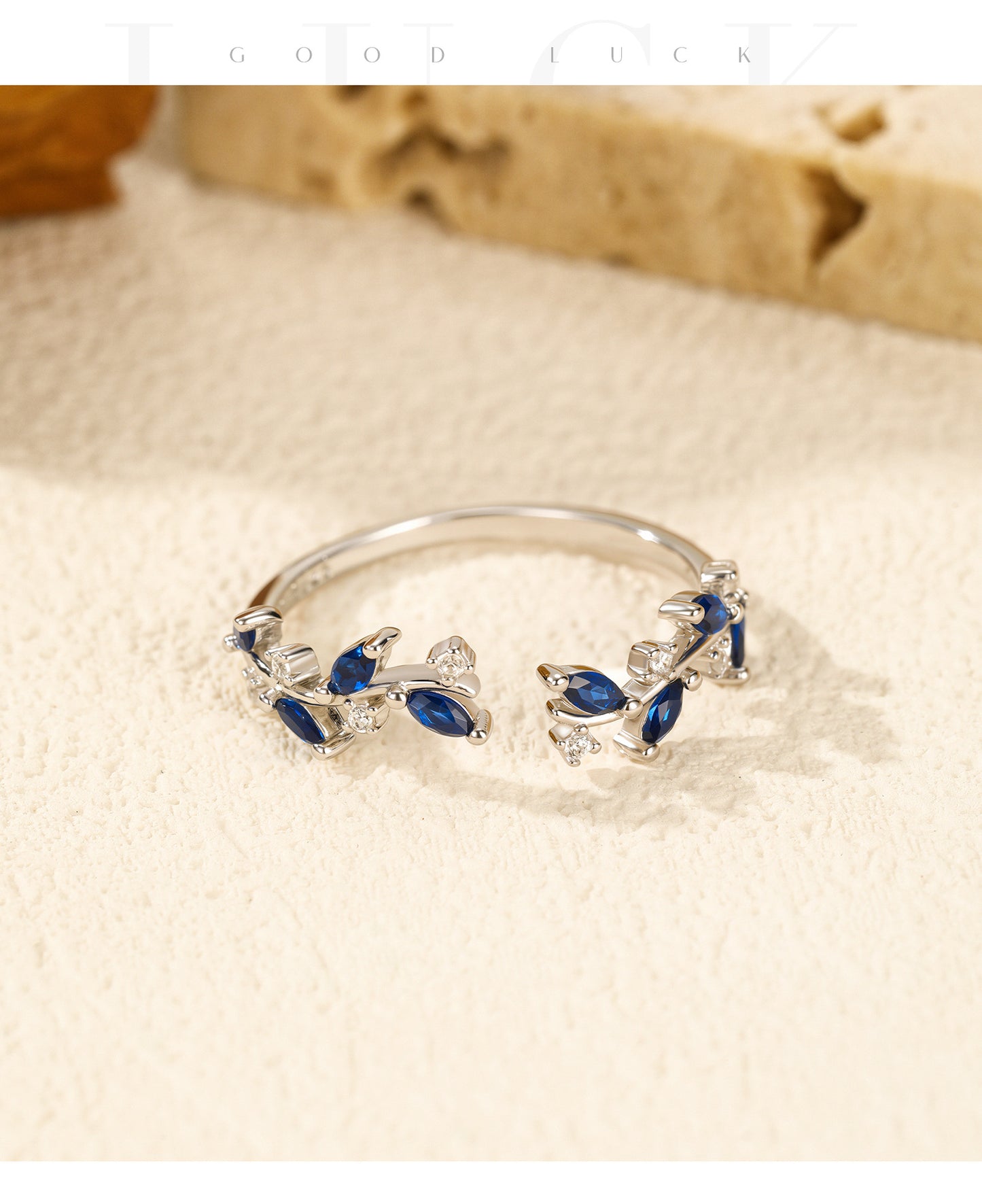 Planderful Gala Fireworks Leaf Ring – Elegant Adjustable Design with Zircon Accent