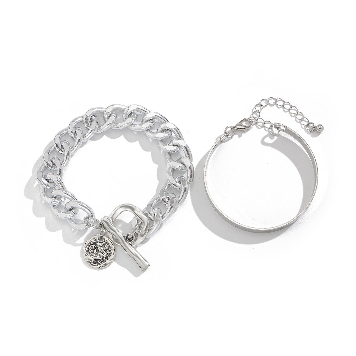 Planderful Vienna Verve Hollow Double Ring Bracelet Spring Opening Irregular Bead Stack For Women Statement Jewelry
