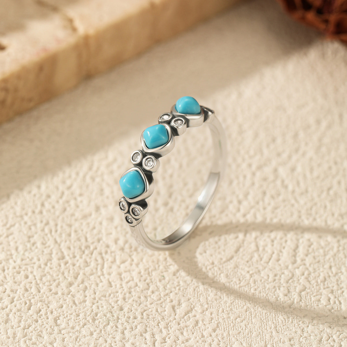 925 Sterling Silver Petite Turquoise Ring