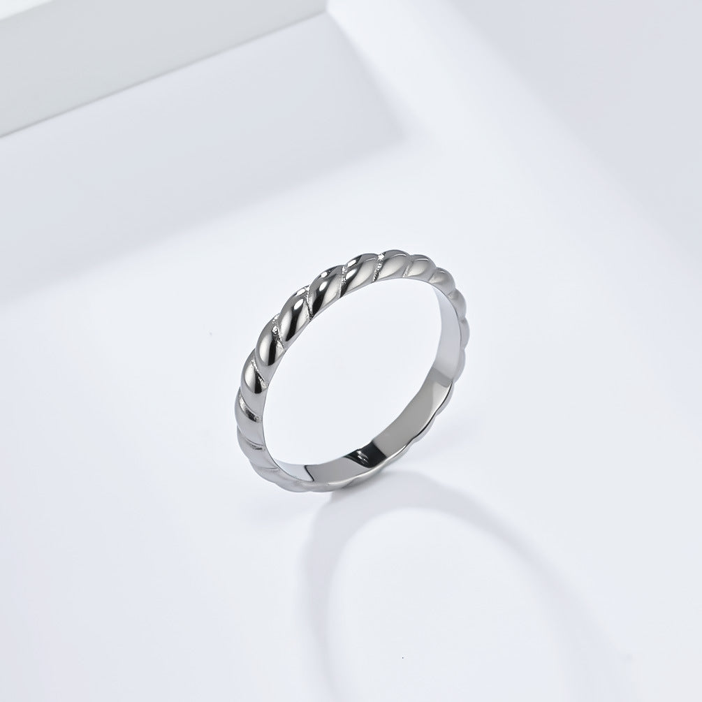 Cross-Border European American Light Luxury Twist Ring Jewelry