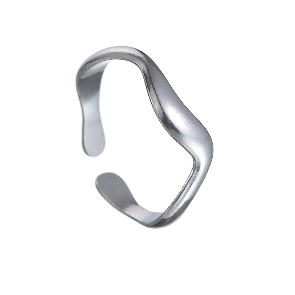 Hydraulic Wave Titanium Steel Ring - Adjustable Opening